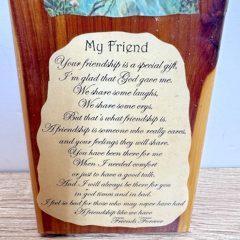 My Friend Angel Poem Wood Wall Plaque Inspirational Friendship Decor Vintage - Picture 3 of 7